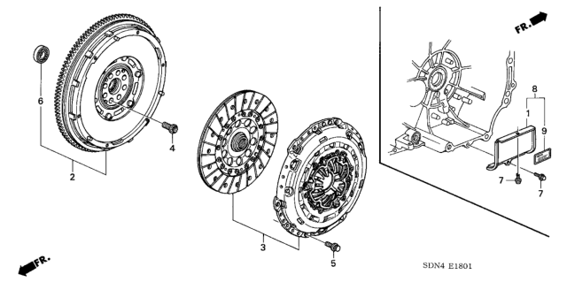 2003 Honda Accord  Cover, Torque Converter Case Diagram for 21350P8A000