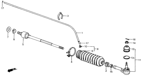 1985 Honda Civic  Dust Seal, Tie Rod Diagram for 53534SB4951