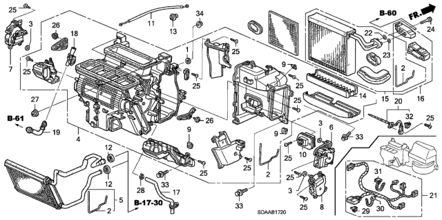 2007 Honda Accord Motor Assembly, Temperature Passenger Diagram for 79170SDAA41