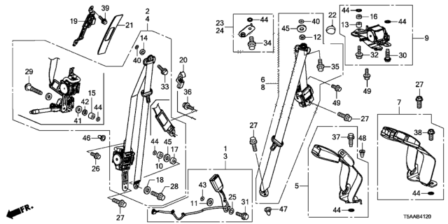 2019 Honda Fit  Bolt (7/16"X22) Diagram for 90144T5RA01