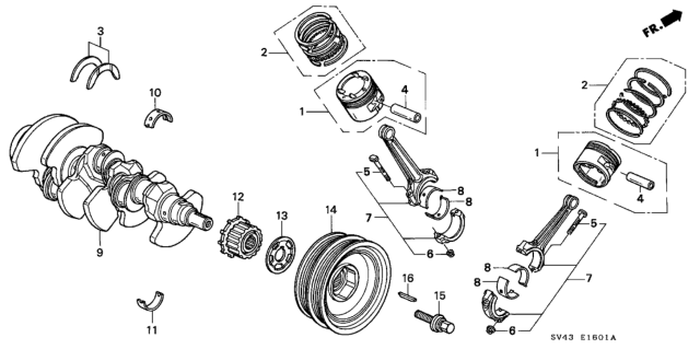 1995 Honda Accord  Bearing A, Main (Black) (Taiho) Diagram for 13321PL2J02