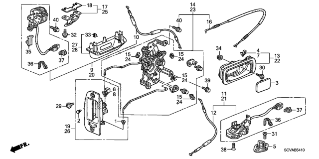 2008 Honda Element Cap, Inside Handle Case *NH167L* (GRAPHITE BLACK) Diagram for 72121SZ3013ZA
