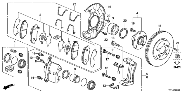 2012 Honda Accord Hub Assembly, Front Diagram for 44600TA0A00
