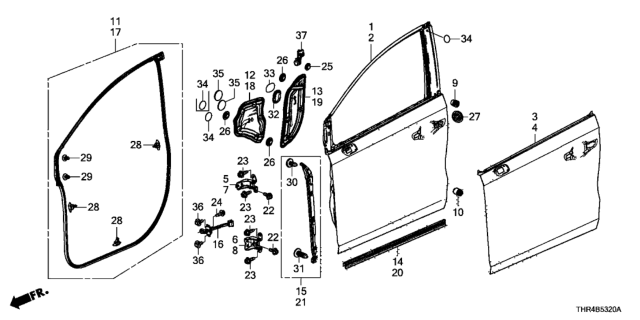 2019 Honda Odyssey  Seal, Door Hole (35MM) Diagram for 91619THRA00