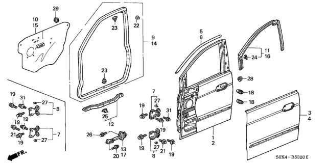 2001 Honda Odyssey E-Ring (6MM) Diagram for 9454006018
