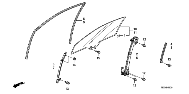 2010 Honda Accord  Sash, L. FR. Door (Lower) (FR) Diagram for 72270TE0A01