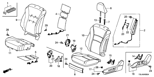 2015 Honda Accord  Guide, Headrest *YR449L* (CASHMERE IVORY) Diagram for 81143T3LA01ZA
