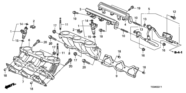2009 Honda Accord  Hose, Fuel Joint Diagram for 16728R70A01