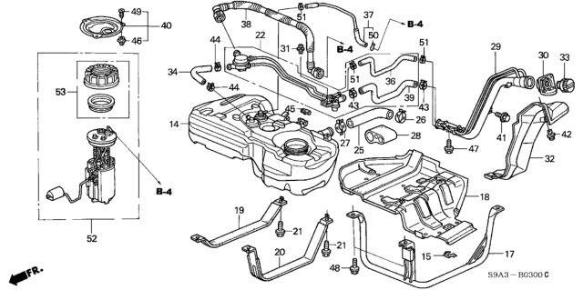 2004 Honda CR-V  Clip, Filler Tube (32.6MM) Diagram for 17652S9AA02
