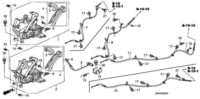 2009 Honda Civic  Wire B, Passenger Side Parking Brake Diagram for 47510SNAA54