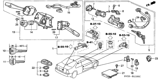 1997 Honda Accord Gasket Diagram for 32147SY1X00