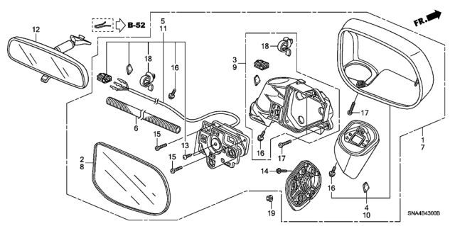 2006 Honda Civic  Housing Set, L. *B536P* (ROYAL BLUE PEARL) Diagram for 76255SNAA01ZA