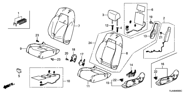2019 Honda CR-V  Cover Set, Driver Side Trim (Cashmere Ivory) (Leather) Diagram for 81525TLAA51ZA