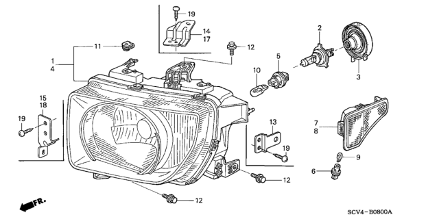 2005 Honda Element  Cover, Rubber Diagram for 33126SS0003