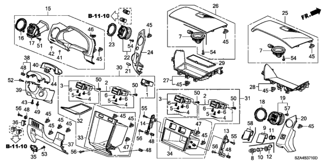 2009 Honda Pilot Clip, Snap Fitting (Po) Diagram for 90666SLJ003