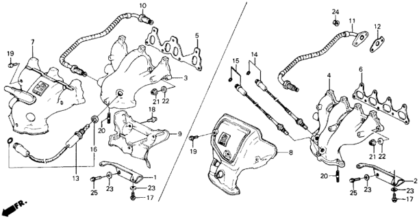 1990 Honda Prelude  Sensor, Oxygen (Ngk) Diagram for 36531PK1014