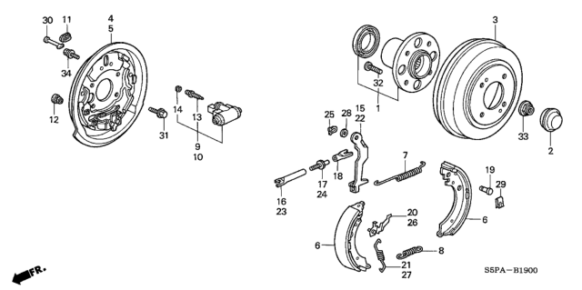 2005 Honda Civic Rod A, R. Connecting Diagram for 43362S5A013