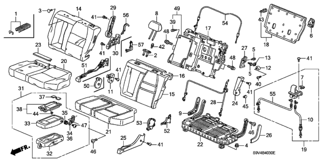 2007 Honda Pilot  Bolt (8X25) Diagram for 91908S3VA11