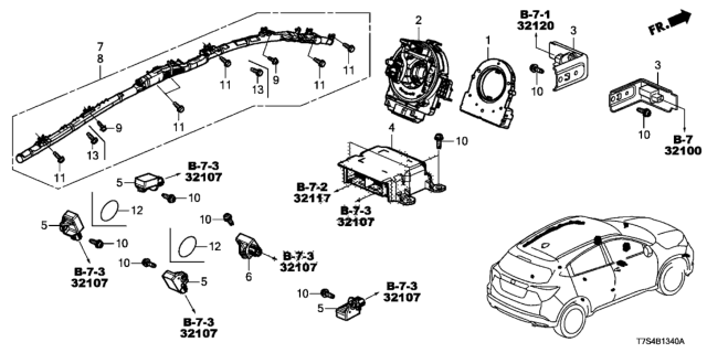 2017 Honda HR-V Sensor Assy. Diagram for 77975T6AJ11