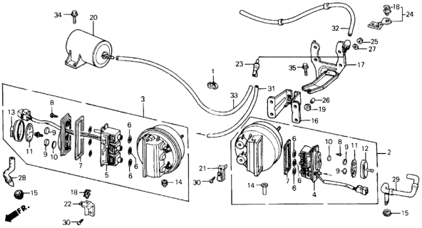 1991 Honda Prelude  Tube, Actuator Diagram for 91442PK1A00