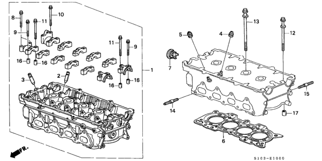 2001 Honda CR-V  Gasket, Cylinder Head Diagram for 12251P8R004