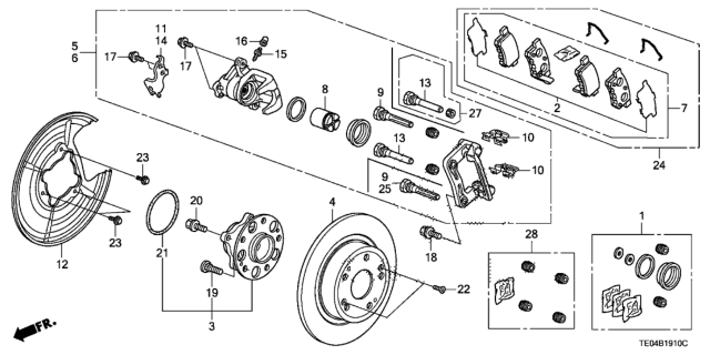 2010 Honda Accord  Retainer Diagram for 43244TA0A01