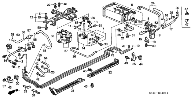 1998 Honda Accord  Stay A, Fuel Pipe Diagram for 17761S84A00