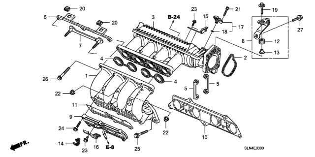 2007 Honda Fit Plate, Throttle Flange Diagram for 17116RMX000