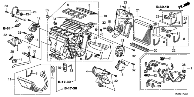 2013 Honda Odyssey  Packing Foot Duct Diagram for 79026TK4A41