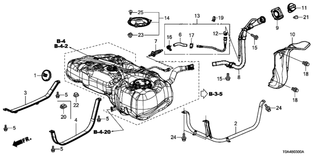 2012 Honda CR-V  Band R, Fuel Tank Mt Diagram for 17521T0A000
