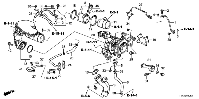 2019 Honda Accord  Clip, Water Hose Diagram for 91408RWCA01