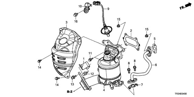 2014 Honda Civic Gasket A, EGR Pipe Diagram for 18716RB0G01