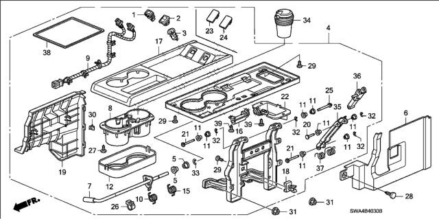2011 Honda CR-V  Cover, Hinge Diagram for 81192SWAA01
