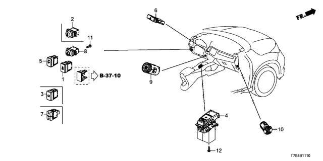 2018 Honda HR-V  Sw, Epb & Brake Hold Diagram for 35355T7AJ01