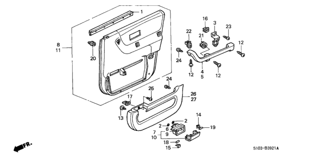 2001 Honda CR-V  Screw, Tapping (5X16) Diagram for 9390145320