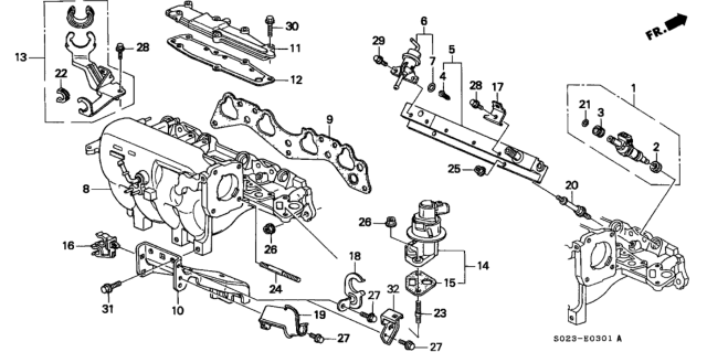 1998 Honda Civic Regulator Assembly, Pressure Diagram for 16740P2EA01