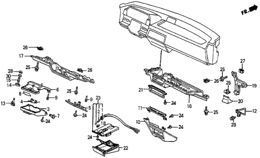 1985 Honda Prelude Lid, Fuse Box *B49L* (FAIR BLUE) Diagram for 66185SB0671ZF