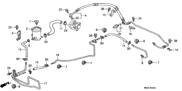 2002 Honda Accord Tank, Power Steering Oil Diagram for 53701S87A01