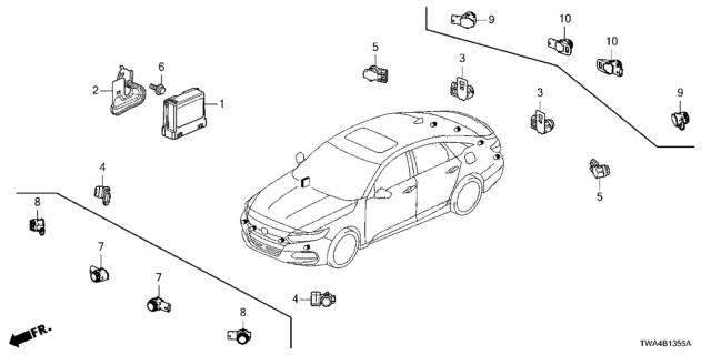 2021 Honda Accord Hybrid Bracket, Parking Sensor Unit Diagram for 39671TVAA00