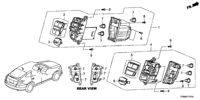 2010 Honda Crosstour  Knob *NH699L* (NEUTRAL MAT GUN METALLIC) Diagram for 79631TP6A01ZA