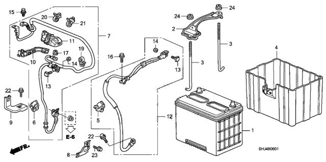 2010 Honda Odyssey  Holder, Starter Cable Diagram for 32416TA0003