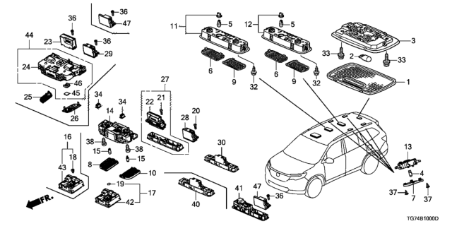 2021 Honda Pilot  COVER, FRAME Diagram for 36607TG7A51