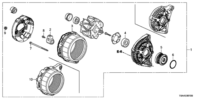 2017 Honda Civic  Holder Assembly, Brush Diagram for 31105RL0G01