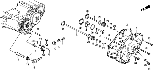 1991 Honda Civic  Pipe, Third Clutch Diagram for 22743PG4000