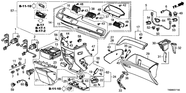 2014 Honda Odyssey  Cord, Usb & Gvif Diagram for 39114TK8A41