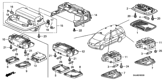 2006 Honda Odyssey  Bulb (12V 5W) (Daiichi) Diagram for 34253SFE003