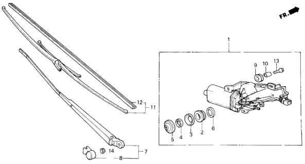 1985 Honda Civic Seal A Diagram for 38422SB3661