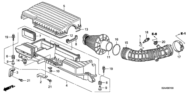 2008 Honda S2000  Tube, Air Flow Diagram for 17228PZX000