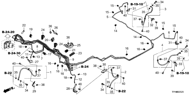2021 Honda CR-V Hybrid  Bracket B, R. RR. Brake Hose Diagram for 46437TLAA00