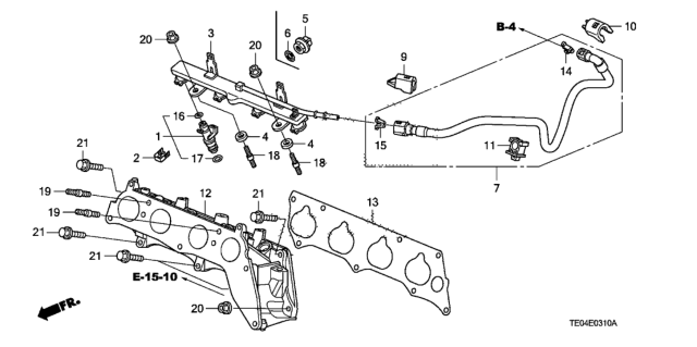 2010 Honda Accord Pipe, Fuel Diagram for 16620R40A01